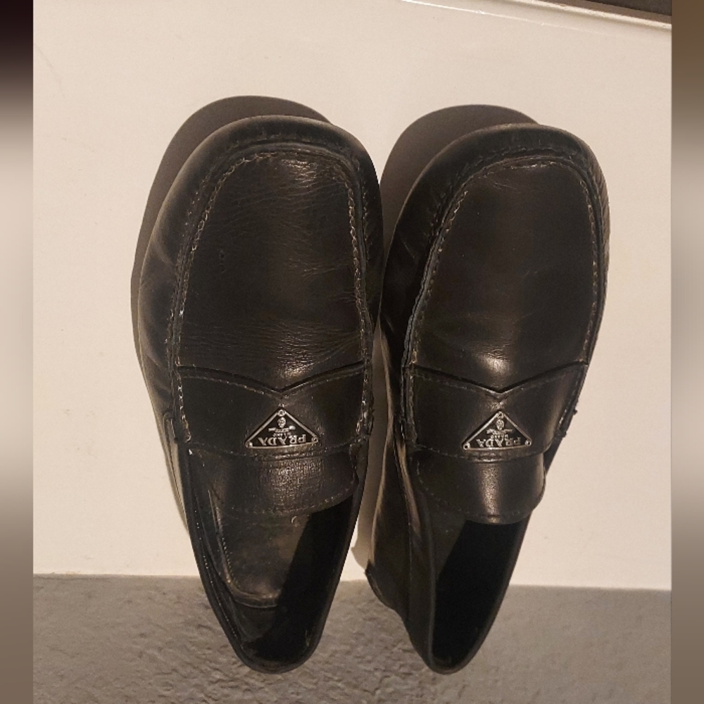 Prada Black Loafers Slip-On Minimalist Design - Picture 2 of 13